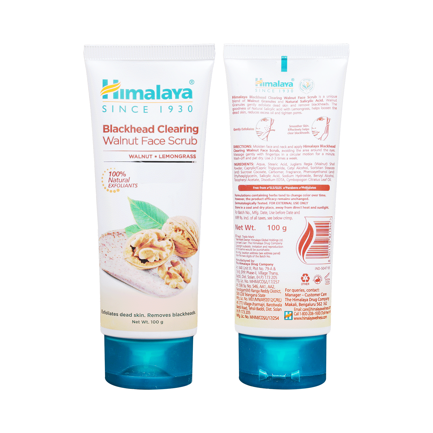 Himalaya Blackhead Clearing Walnut + Lemongrass Face Scrub | Exfoliates Dead Skin