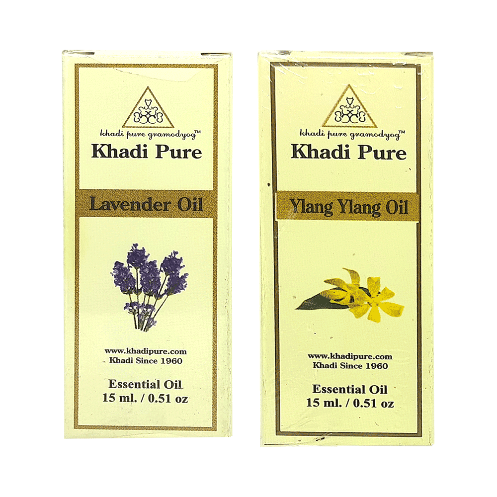 Khadi Pure Combo Pack of Lavender Oil & Ylang Ylang Oil (15ml Each) - Image 1