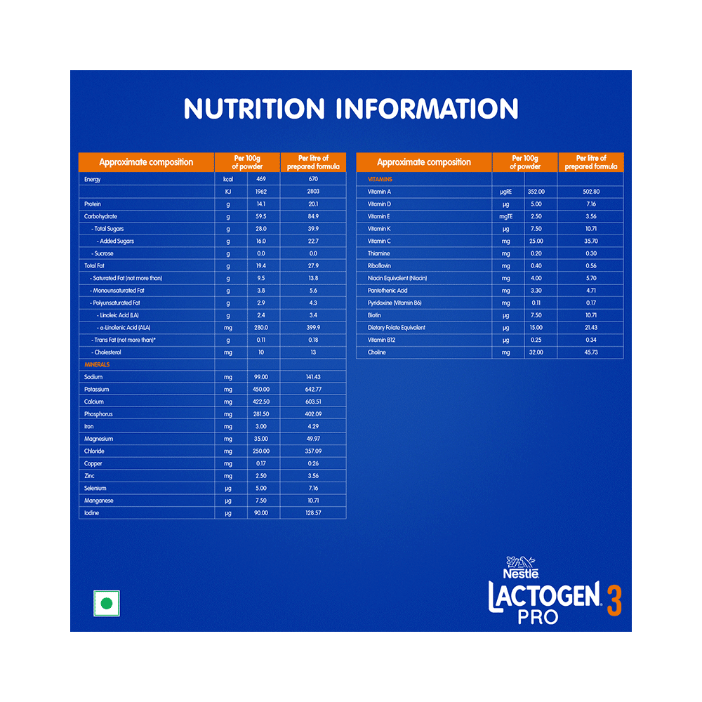 Nestle Lactogen Pro 3, Follow-Up Formula Powder, After 12 Months Up To 18 Months | Powder Refill - Image 6