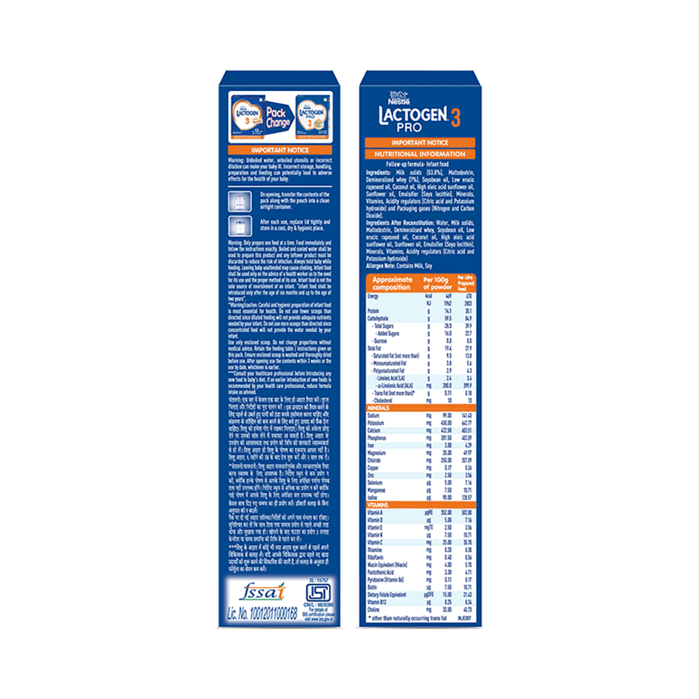Nestle Lactogen Pro 3, Follow-Up Formula Powder, After 12 Months Up To 18 Months | Powder Refill - Image 4