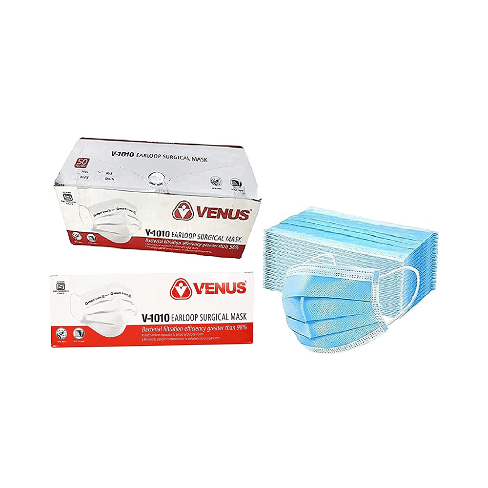 Venus V 1010 Ear Loop Surgical Mask Light Blue Large - Image 1