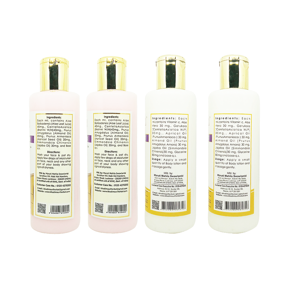 Khadi Mauri Herbal Combo Pack of Vitamin C and Moisturizer Lotion  (210ml Each) - Image 2