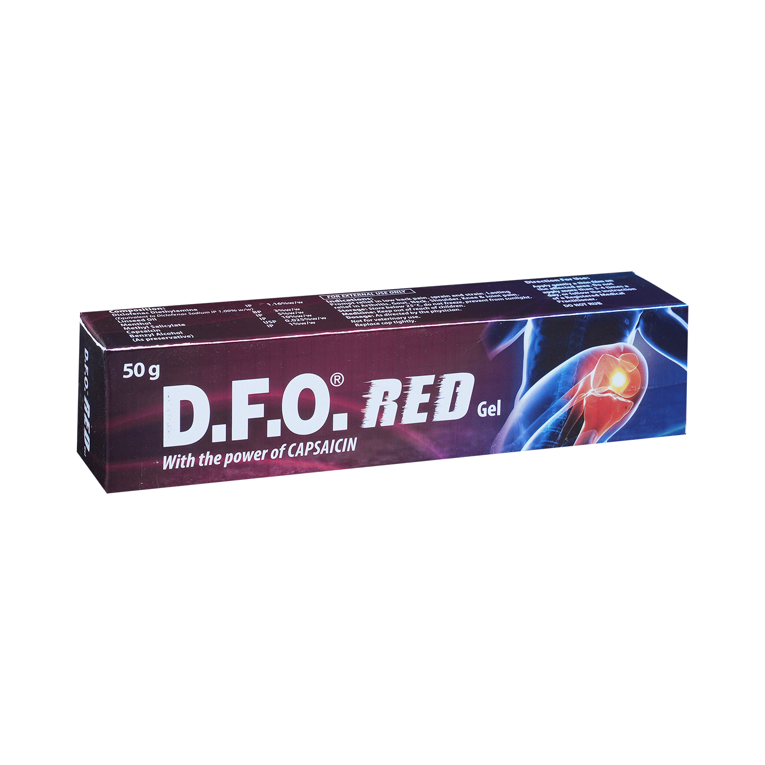 D.F.O. Red Pain Relief Gel with Capsaicin - Image 2