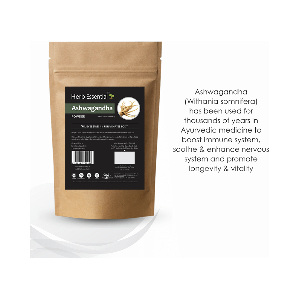 Herb Essential Ashwagandha (Withania Somnifera) Root Powder - Image 2