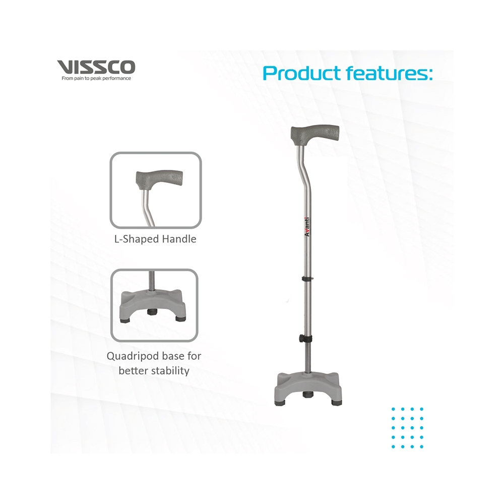 Vissco 909 Avanti L Shape Quadripod Stick Universal - Image 4