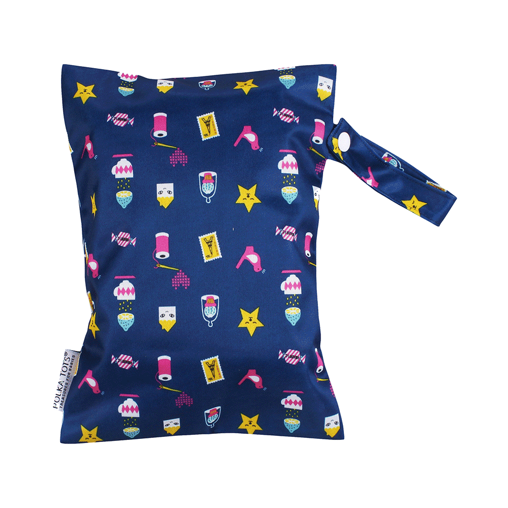 Polka Tots Wet Cloth Pouch Bag Mix Design 30 X 40 cm - Image 5