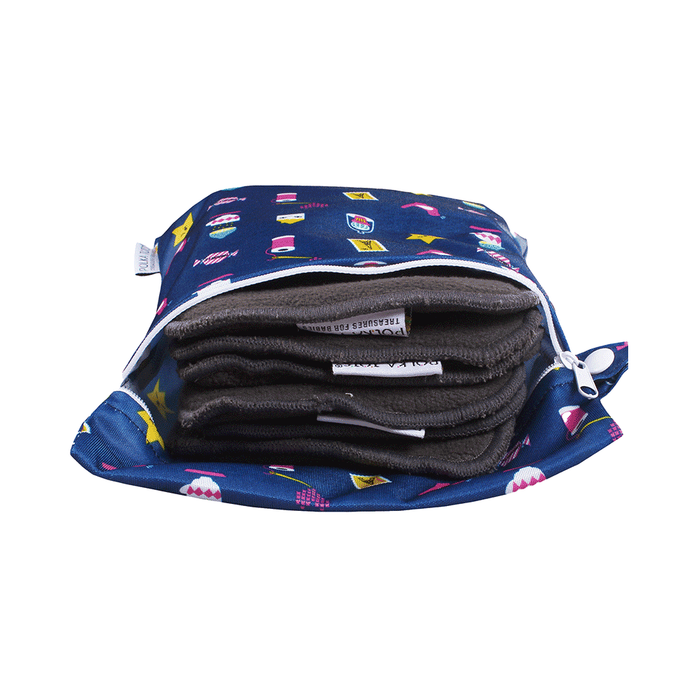 Polka Tots Wet Cloth Pouch Bag Mix Design 30 X 40 cm - Image 2