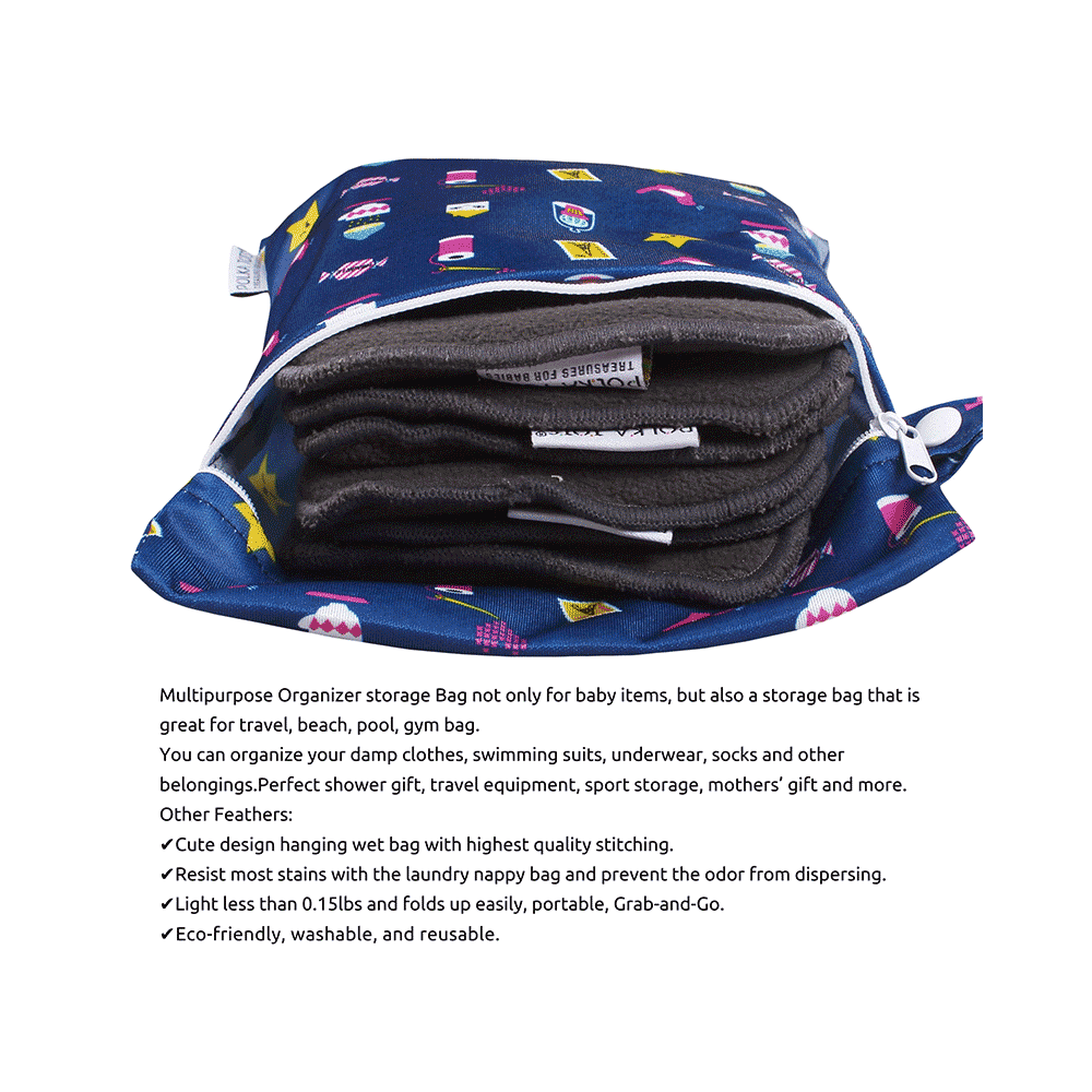 Polka Tots Wet Cloth Pouch Bag Mix Design 30 X 40 cm - Image 9