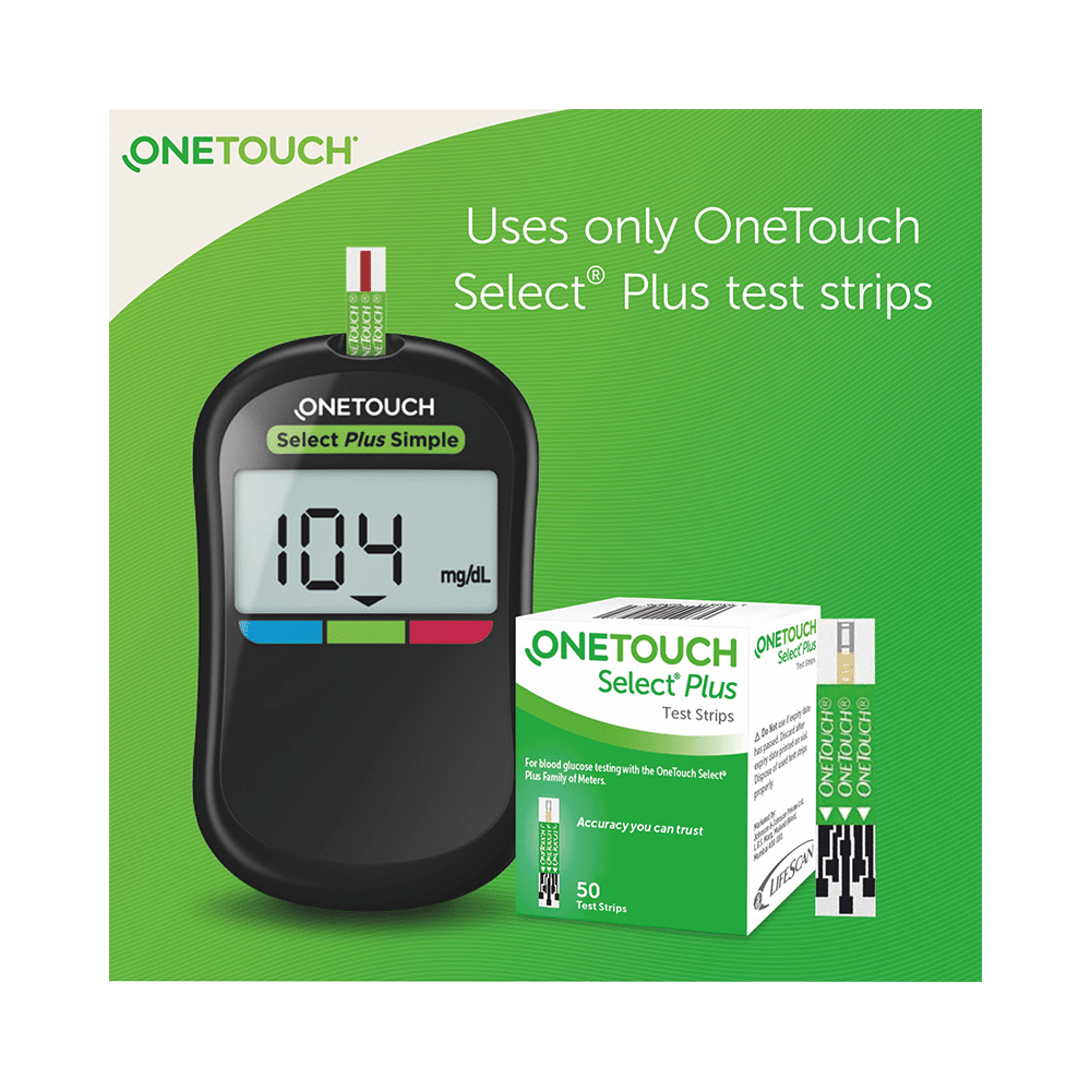 OneTouch Combo Pack of Select Plus Simple Glucometer with 10 Free Strips Black, Select Plus Test Strip (Only Strips) Test Strip Green & Delica Plus Lancets (Only Lancets) 30G - Image 7