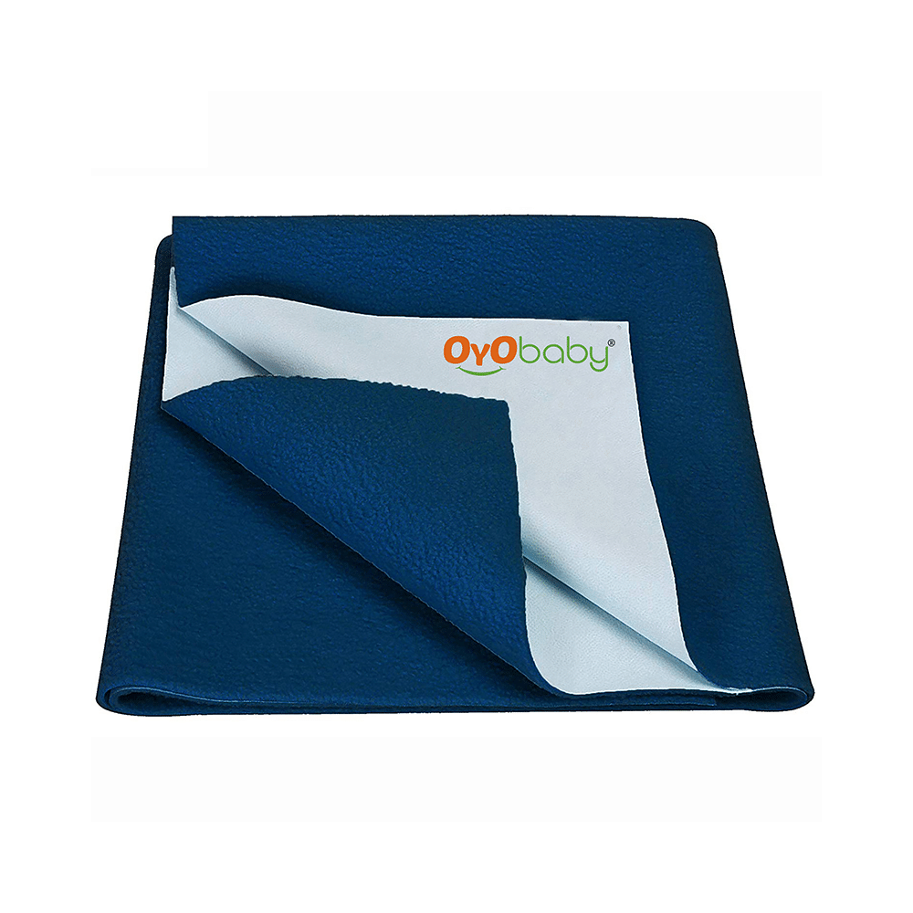 Oyo Baby Waterproof Bed Protector Baby Dry Sheet Medium Dark Sea Blue - Image 1