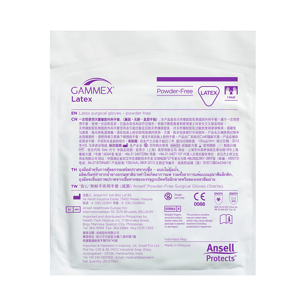 Ansell Gammex Latex Powder Free Surgical Glove 6.5 - Image 3