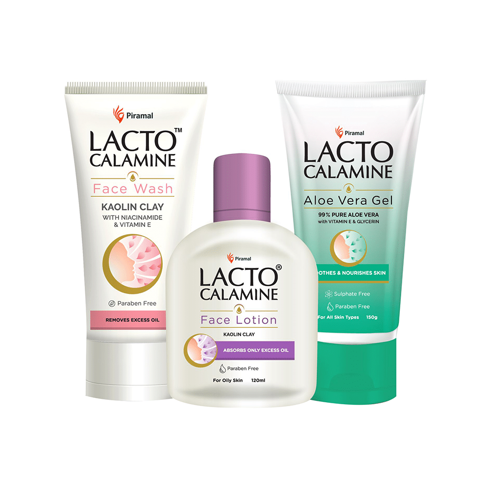 Combo Pack of Piramal Lacto Calamine Face Wash 100ml, Lacto Calamine Face Lotion for Oily Skin 120ml & Lacto Calamine Aloe Vera Gel 150gm - Image 25