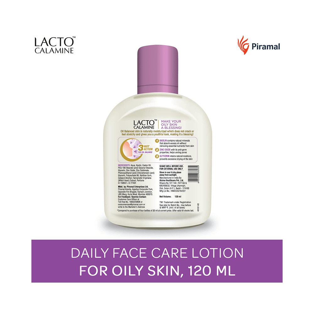 Combo Pack of Piramal Lacto Calamine Face Wash 100ml, Lacto Calamine Face Lotion for Oily Skin 120ml & Lacto Calamine Aloe Vera Gel 150gm - Image 6