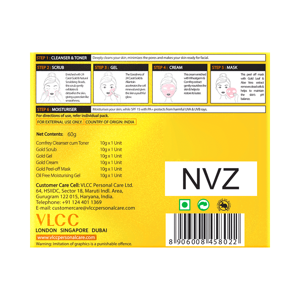 VLCC Gold Facial Kit (60gm Each) - Image 2