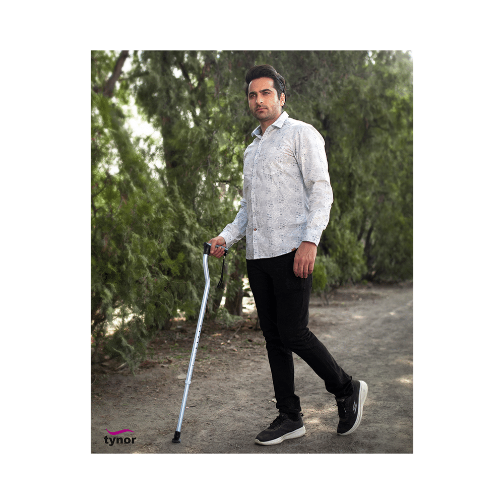 Tynor L-07 Walking Stick (Soft Top) Universal Silver - Image 5