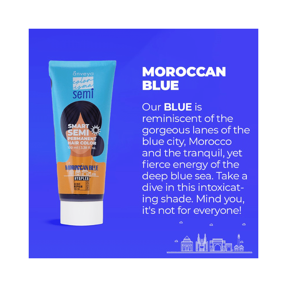 Anveya Colorisma Semi Permanent Hair Color Moroccan Blue - Image 3