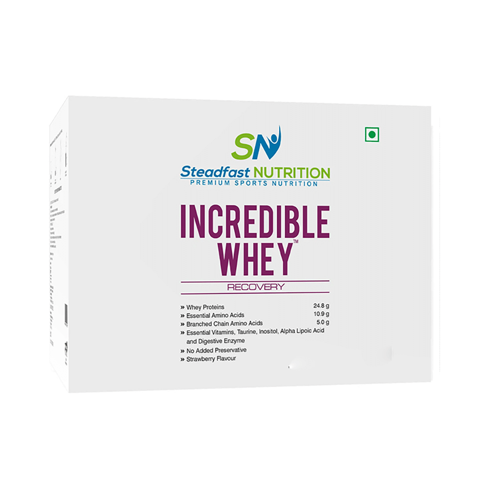 Steadfast Nutrition Incredible Whey Recovery Sachet (35gm Each) Strawberry - Image 1