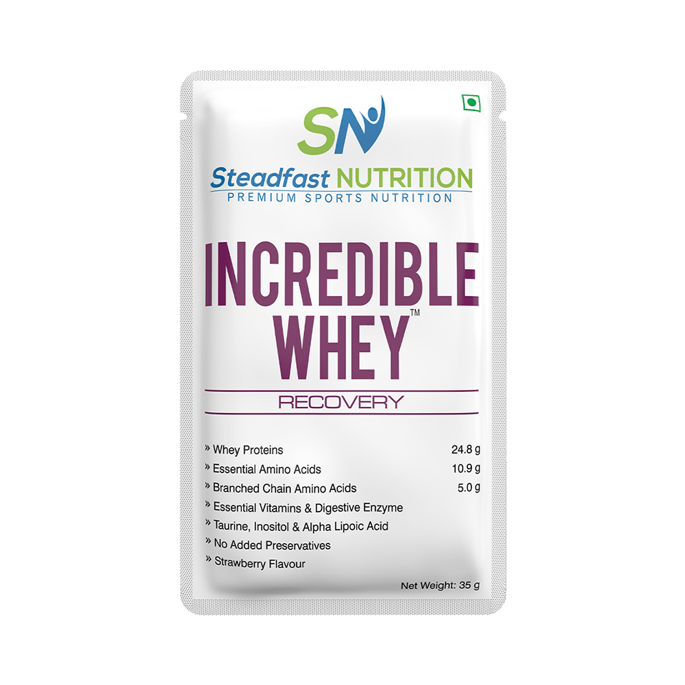 Steadfast Nutrition Incredible Whey Recovery Sachet (35gm Each) Strawberry - Image 2