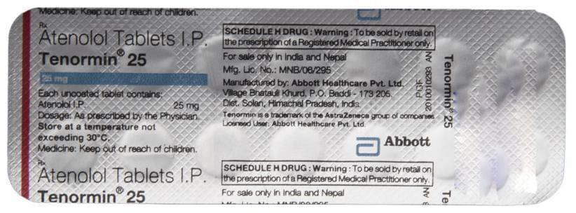 Tenormin 25 Tablet - Image 2