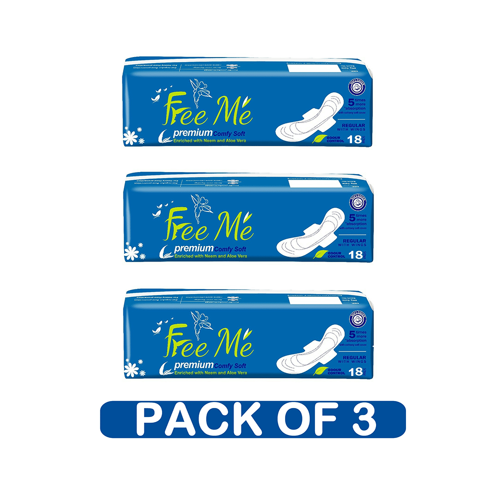 Free Me Premium Comfy Soft Sanitary Pads (18 Each) Large - Image 3