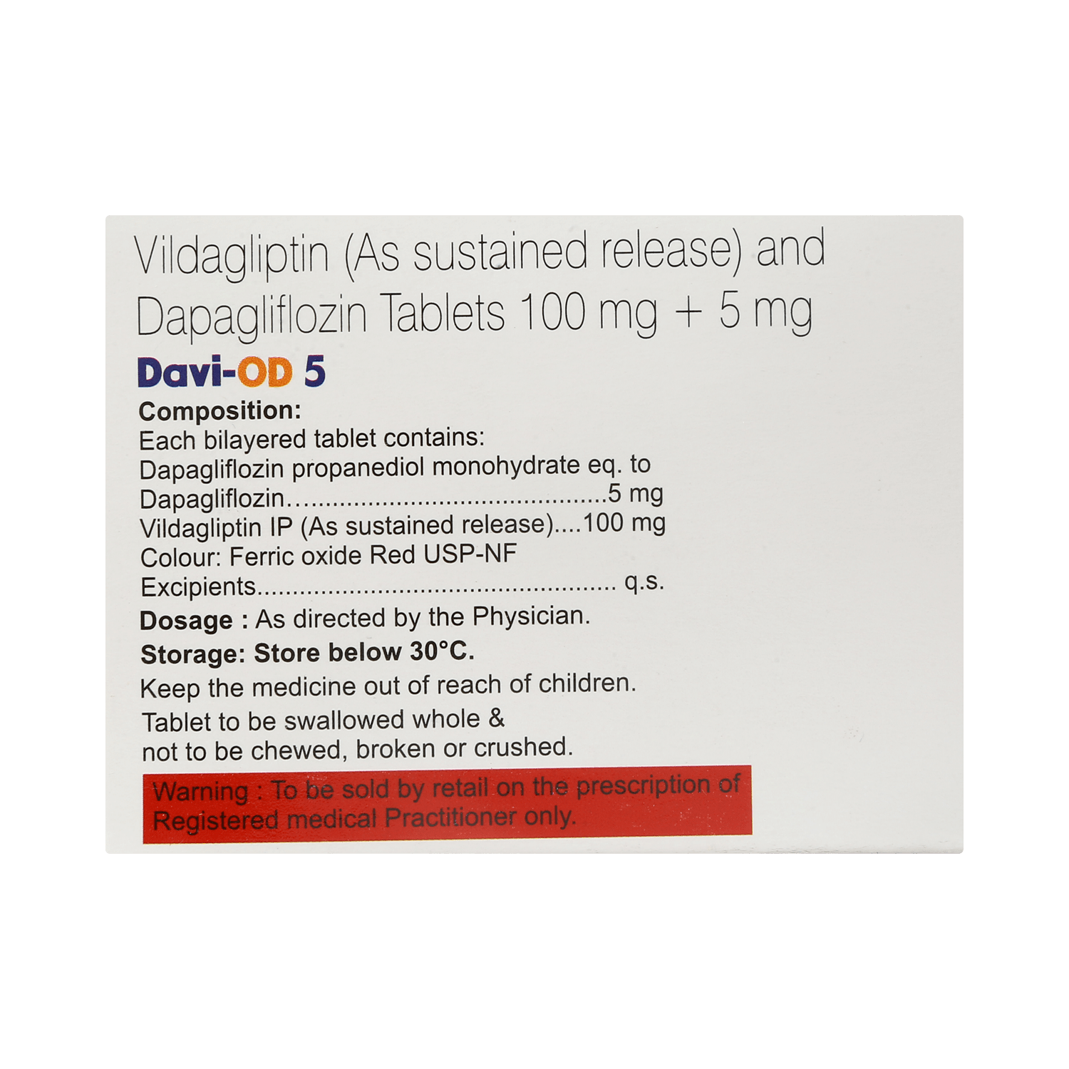 Davi OD 5mg/100mg Tablet - Image 3