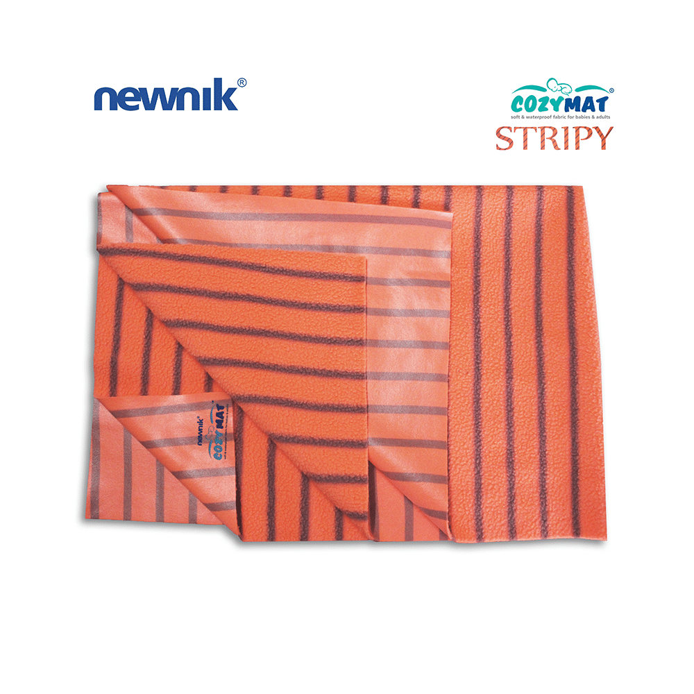 Newnik Cozymat Stripy Soft (Broad Stripes) (Size: 140cm X 200cm) Extra Large Coral - Image 1