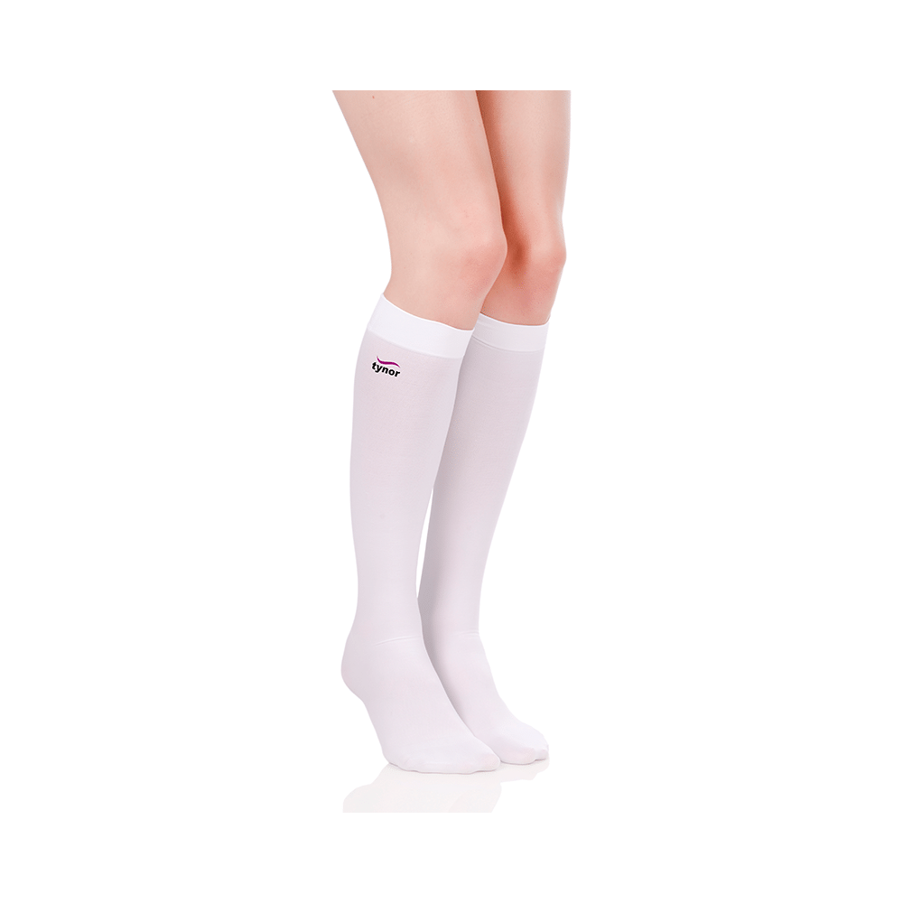 Tynor I66 Medical Compression Stocking Below Knee High Class 1 (Pair) Medium