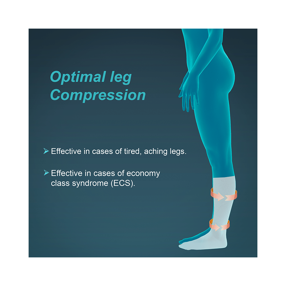 Tynor I66 Medical Compression Stocking Below Knee High Class 1 (Pair) Medium - Image 2