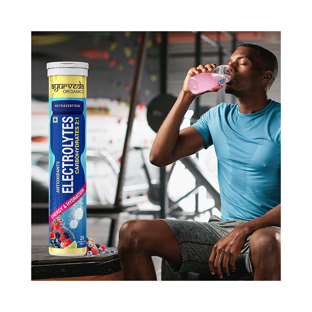 Ayurveda Organics Antioxidants Electrolytes Carbohydrates 2:1 Effervescent Tablet Berry - Image 6