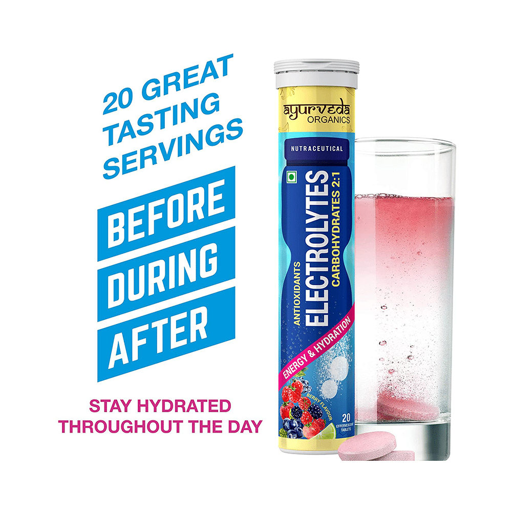 Ayurveda Organics Antioxidants Electrolytes Carbohydrates 2:1 Effervescent Tablet Berry - Image 5