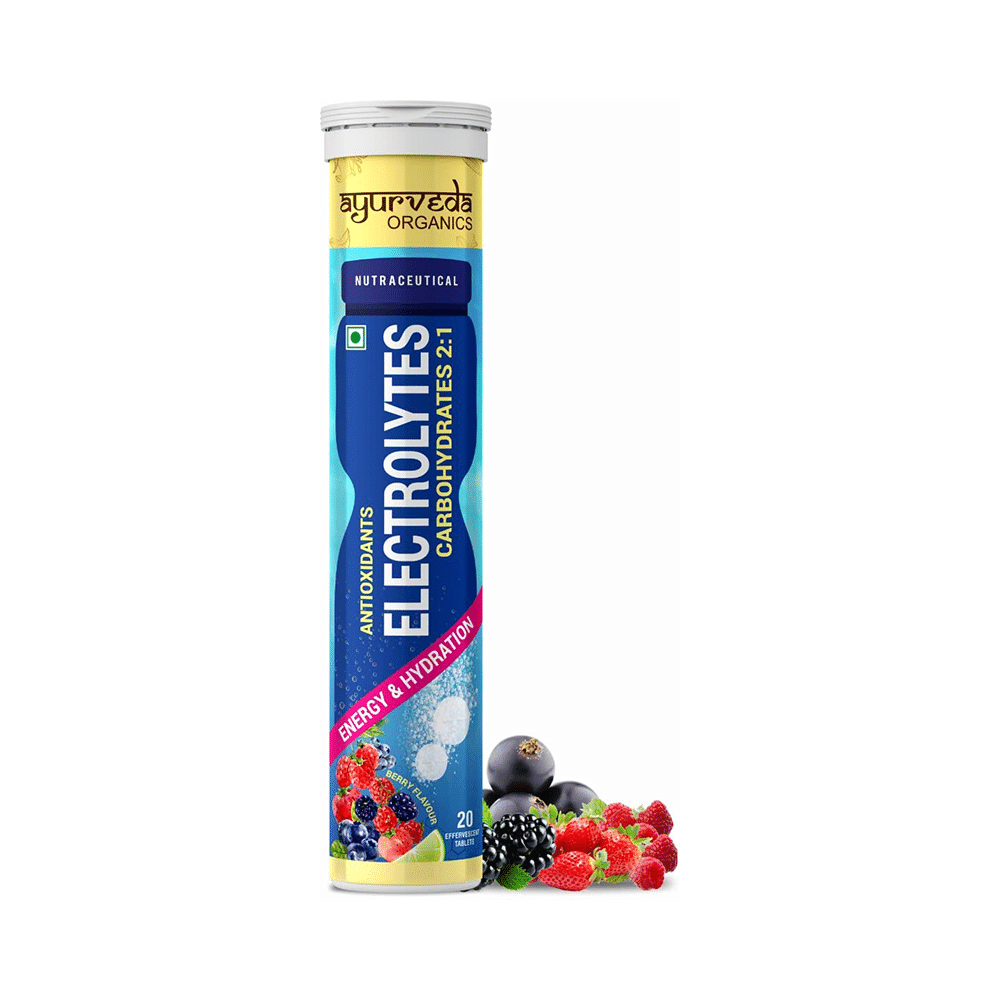 Ayurveda Organics Antioxidants Electrolytes Carbohydrates 2:1 Effervescent Tablet Berry - Image 1