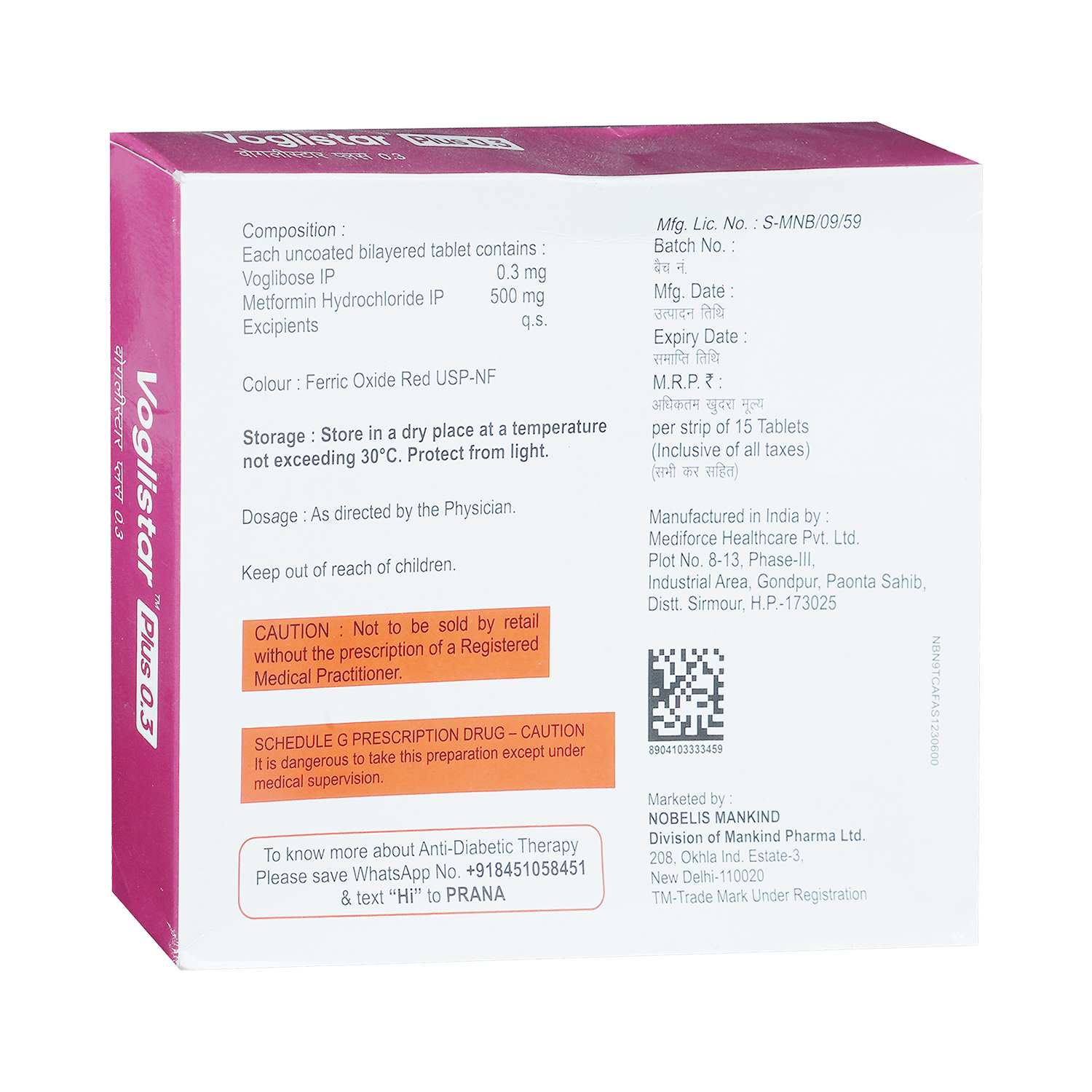 Voglistar-Plus 0.3 Tablet - Image 3