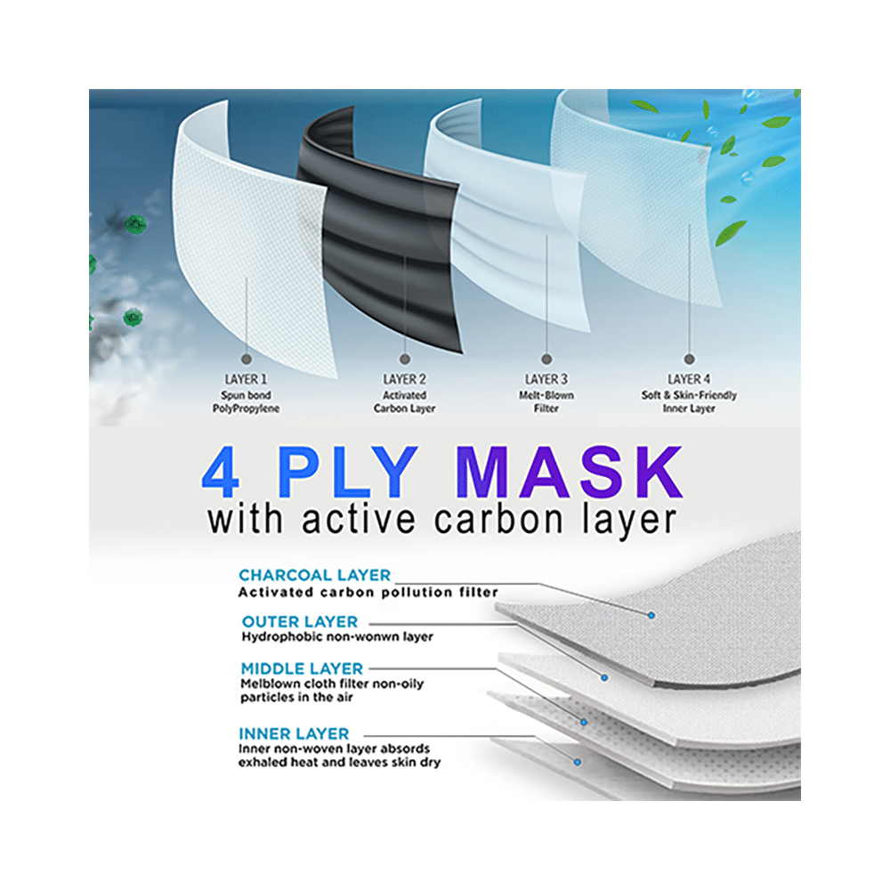 Papa Protect 4Ply with Activated Carbon Disposable Surgical Face Mask (5 Each) Grey - Image 5