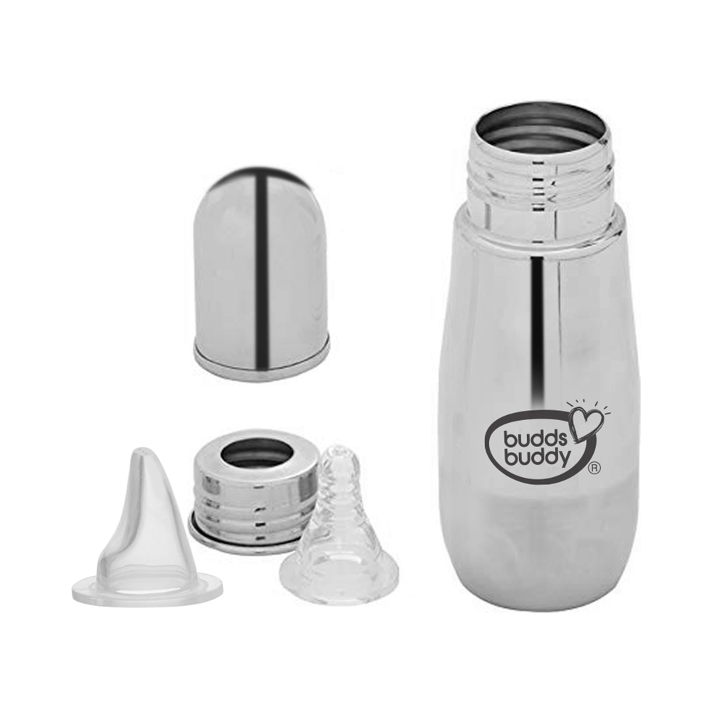 Buddsbuddy Stainless Steel 2 Stage 3m+ Feeding Bottle - Image 4