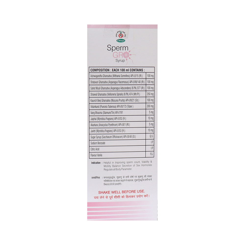 Chirayu Sperm Gro Syrup - Image 2