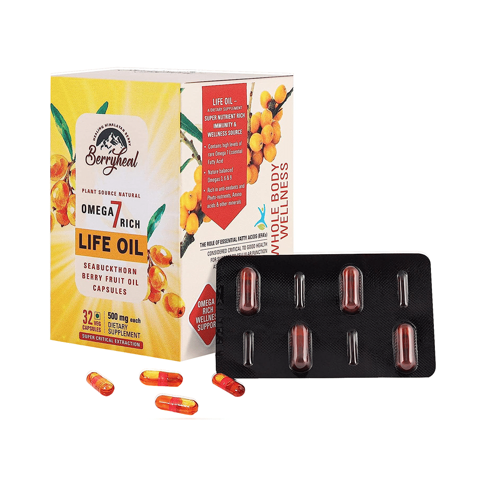 Berryheal Combo Pack of Omega 3,6,7,9 Life Oil Sea Buckthorn Whole Berry Oil Capsule & Omega 7 Rich Life Oil Sea Buckthorn Berry Fruit Oil Capsule (32 Each) - Image 12