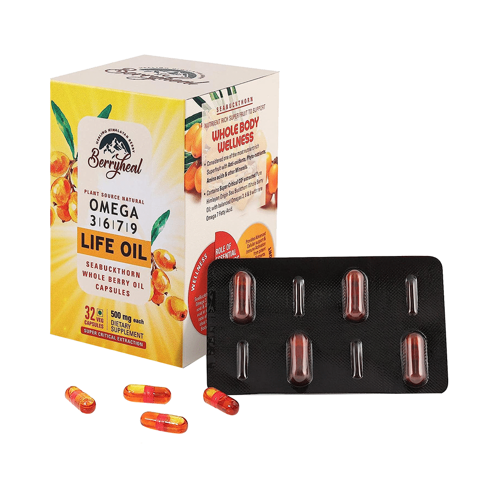 Berryheal Combo Pack of Omega 3,6,7,9 Life Oil Sea Buckthorn Whole Berry Oil Capsule & Omega 7 Rich Life Oil Sea Buckthorn Berry Fruit Oil Capsule (32 Each) - Image 10