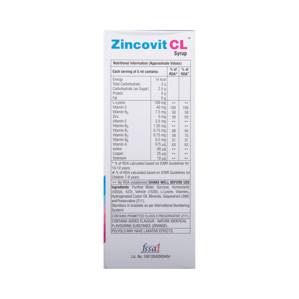 Zincovit CL Syrup - Image 3