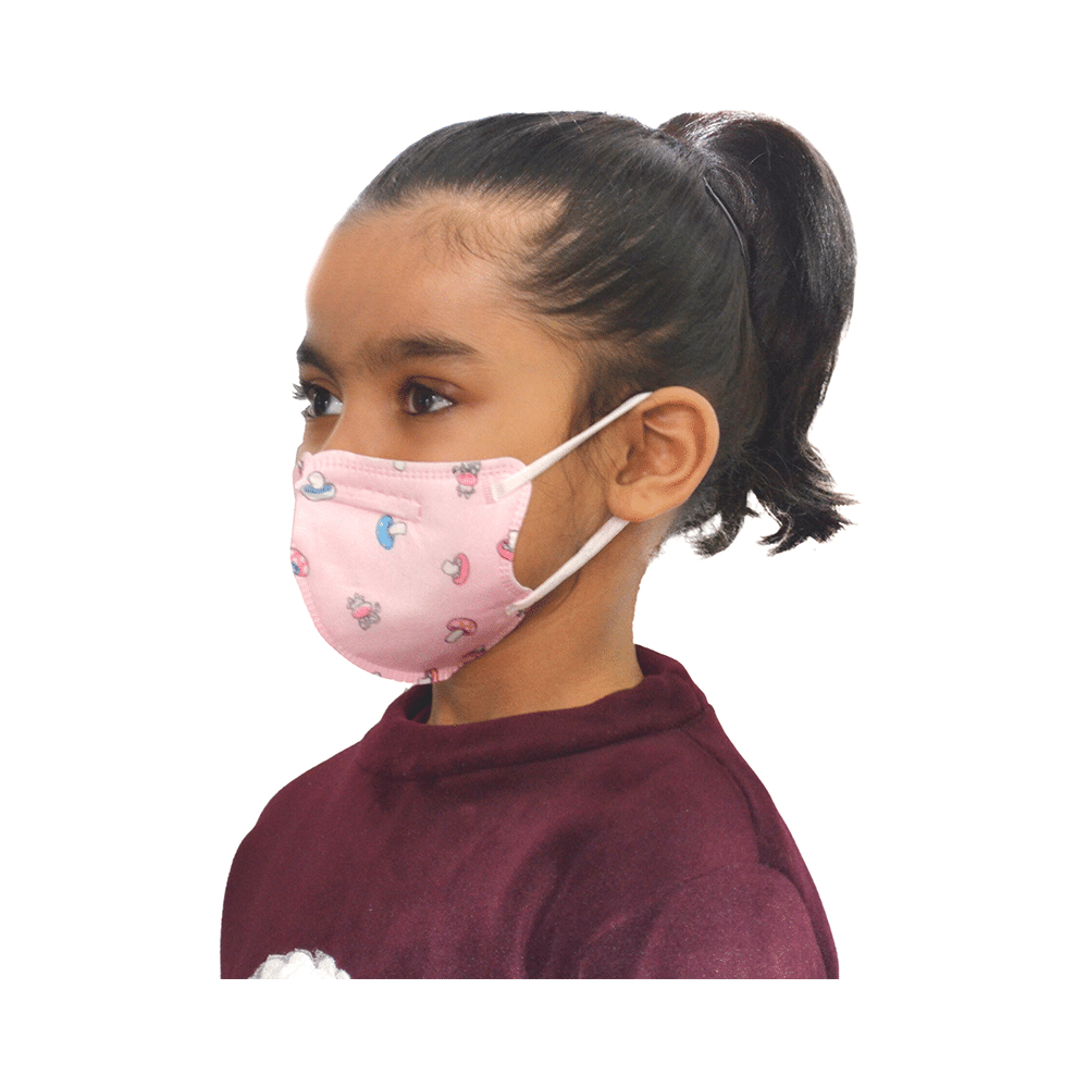 Advind Healthcare Smog Guard N95 Kids Mask without Valve for 4-12 Years Blue Mickey Mouse, Truck Print, Pink Mushroom, Animal Print & Car Print Design - Image 6
