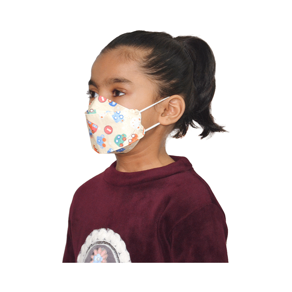 Advind Healthcare Smog Guard N95 Kids Mask without Valve for 4-12 Years Blue Mickey Mouse, Truck Print, Pink Mushroom, Animal Print & Car Print Design - Image 2