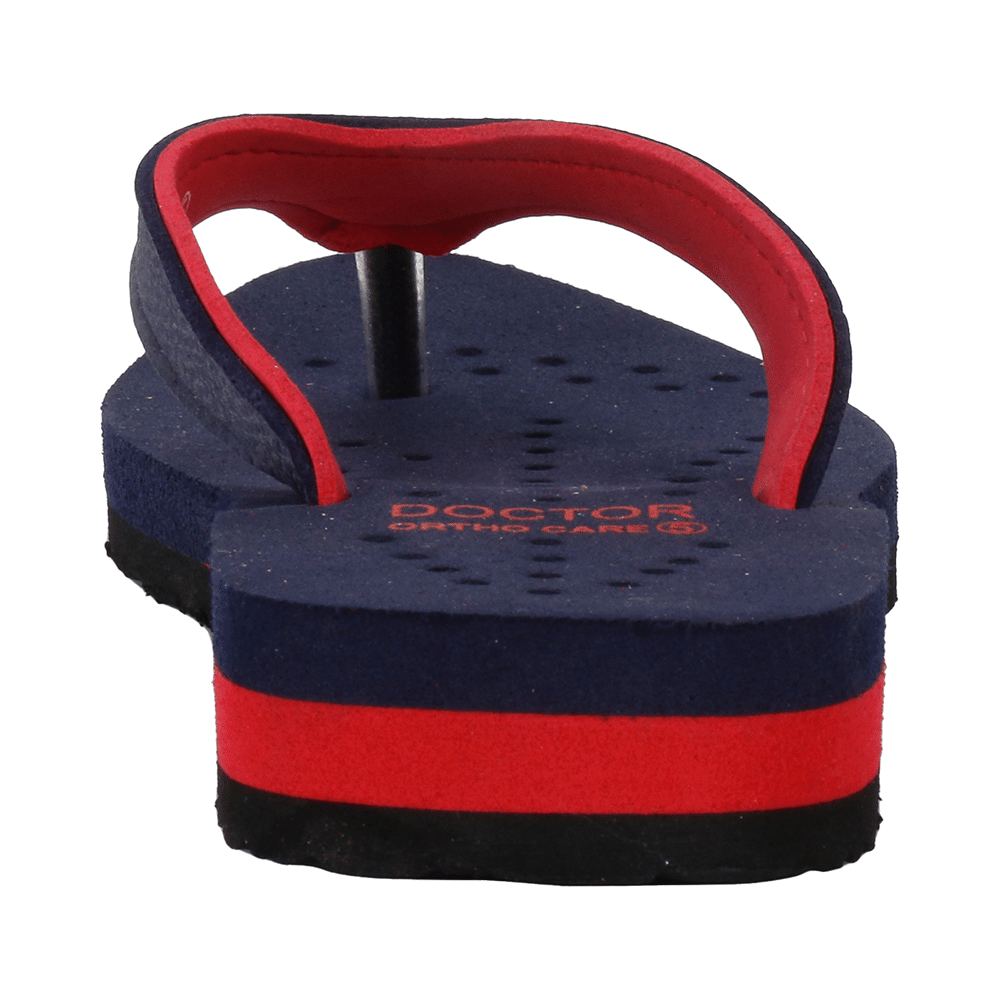 Doctor Extra Soft Orthopaedic Diabetic Pregnancy Comfort Flat Flipflops Slippers For Women 4UK Navy Red - Image 10
