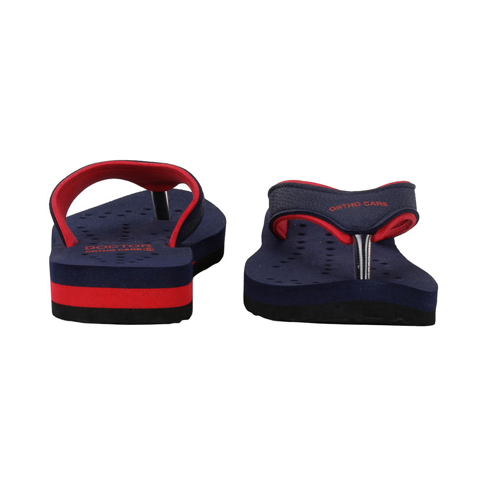 Doctor Extra Soft Orthopaedic Diabetic Pregnancy Comfort Flat Flipflops Slippers For Women 4UK Navy Red - Image 6