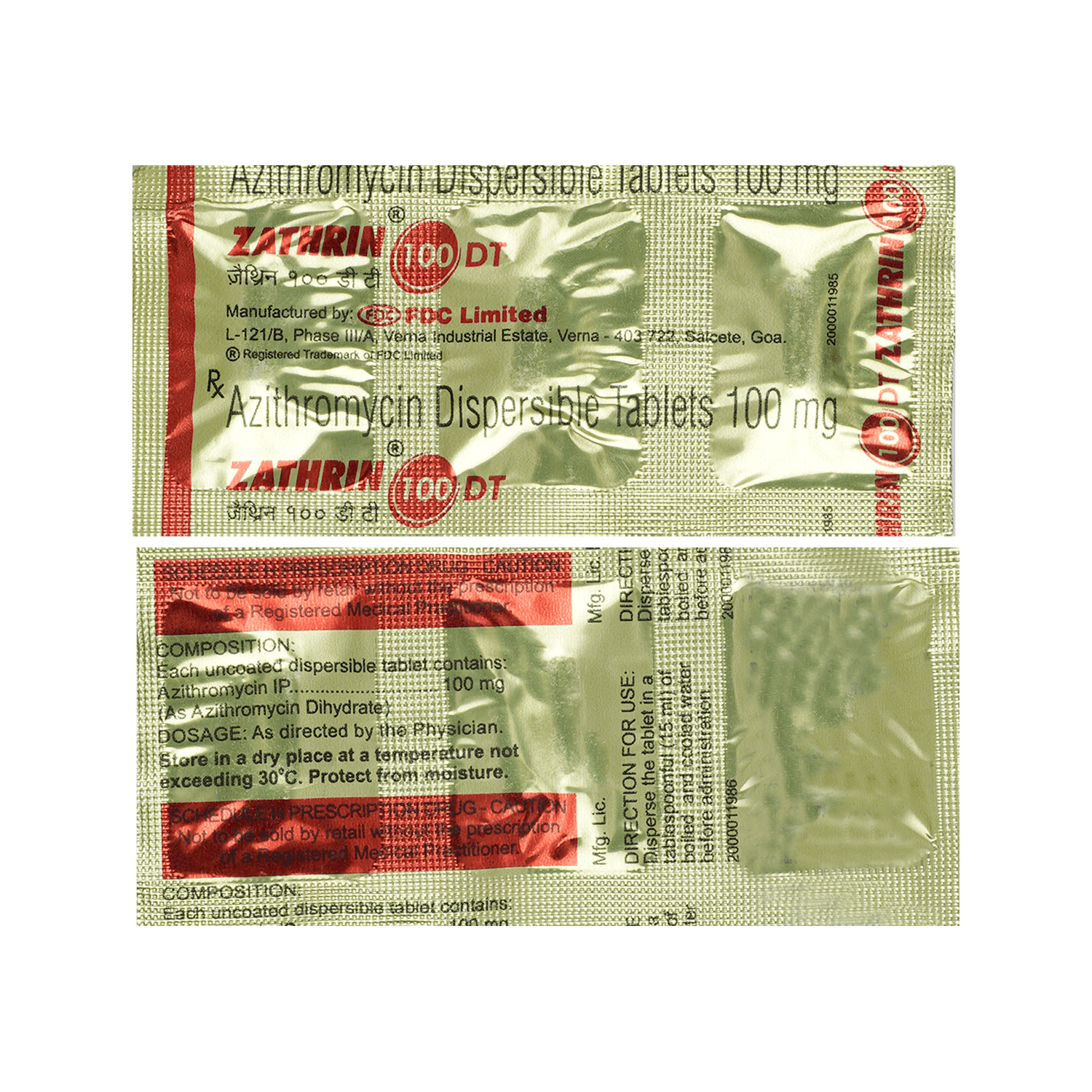 Zathrin 100 DT Tablet