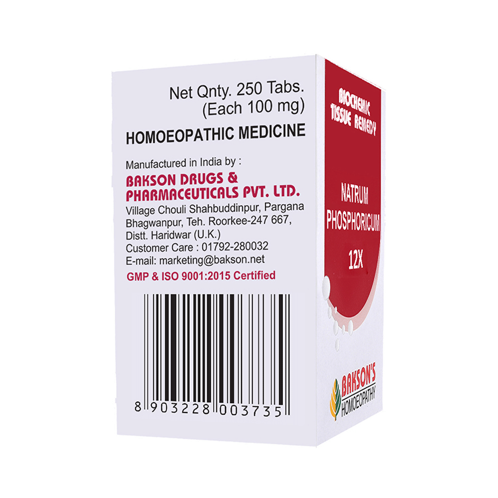 Bakson's Homeopathy Natrum Phosphoricum Biochemic Tablet 12X - Image 3