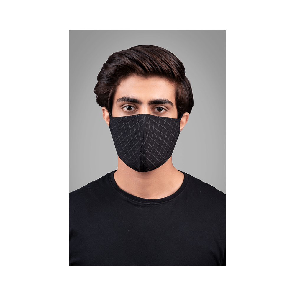 Nivedita Saboo Cares Large Bold-Midnight BreathSafe Protective Reusable Face Mask - Image 2