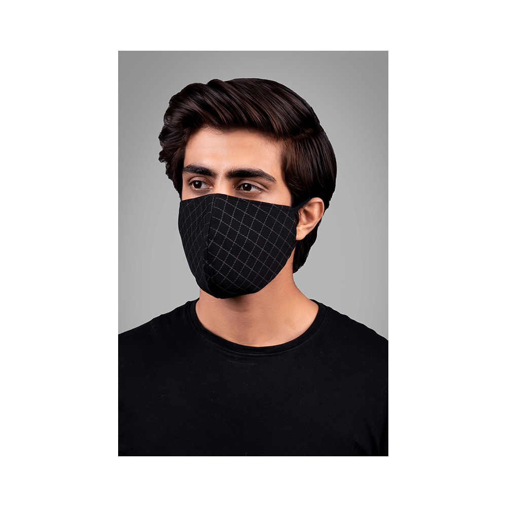 Nivedita Saboo Cares Large Bold-Midnight BreathSafe Protective Reusable Face Mask - Image 3