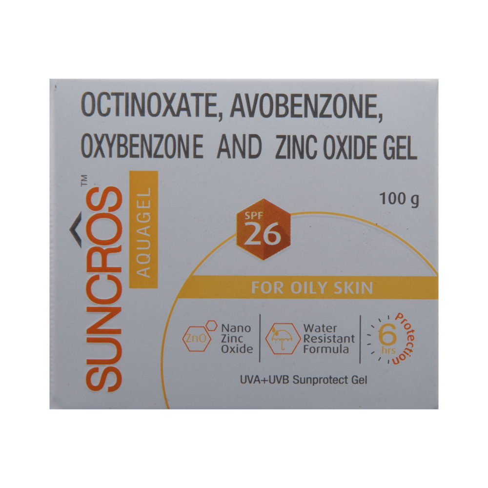 Suncros SPF 26 Aqua Sunscreen with Zinc Oxide | Water Resistant Gel - Image 2
