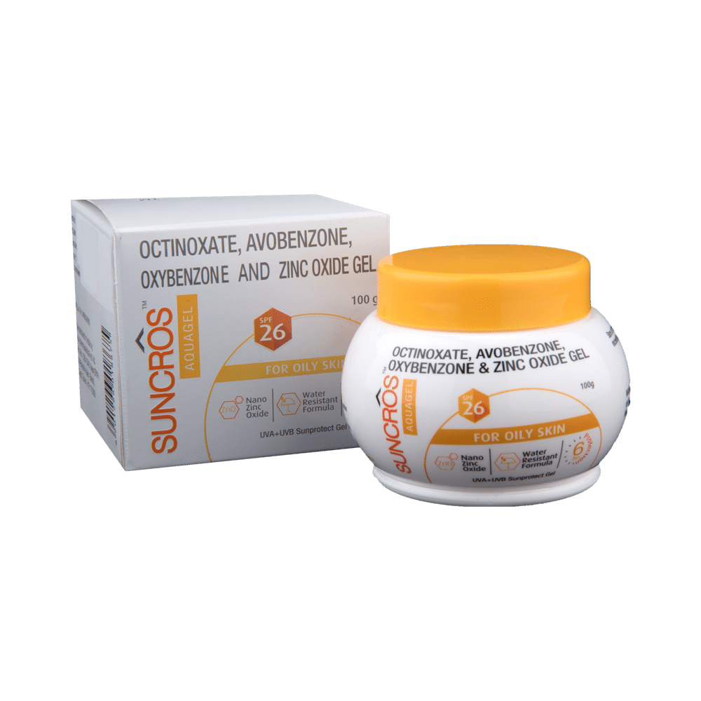 Suncros SPF 26 Aqua Sunscreen with Zinc Oxide | Water Resistant Gel