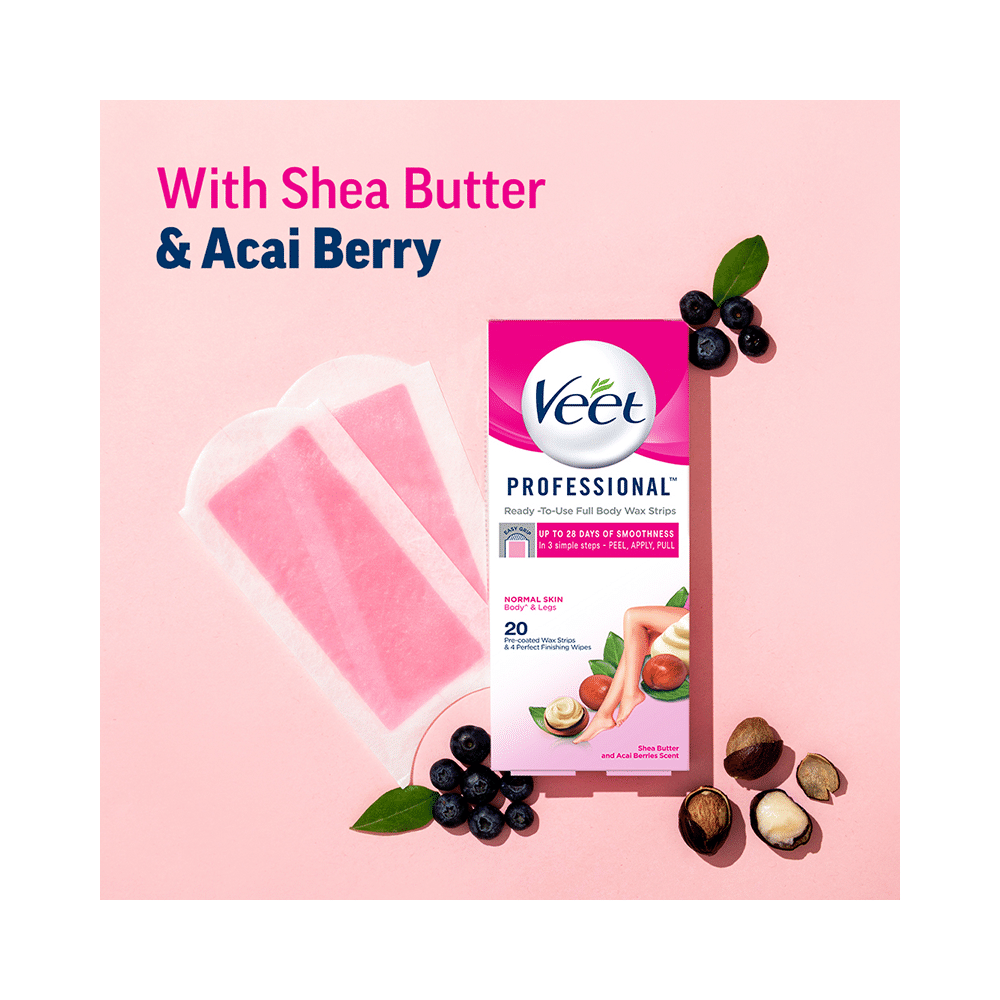 Veet Professional Waxing Strips Kit 20 Strips | Gel Wax Hair Removal for Women | Up to 28 Days of Smoothness | No Wax Heater or Wax Beans Required for Normal Skin - Image 10