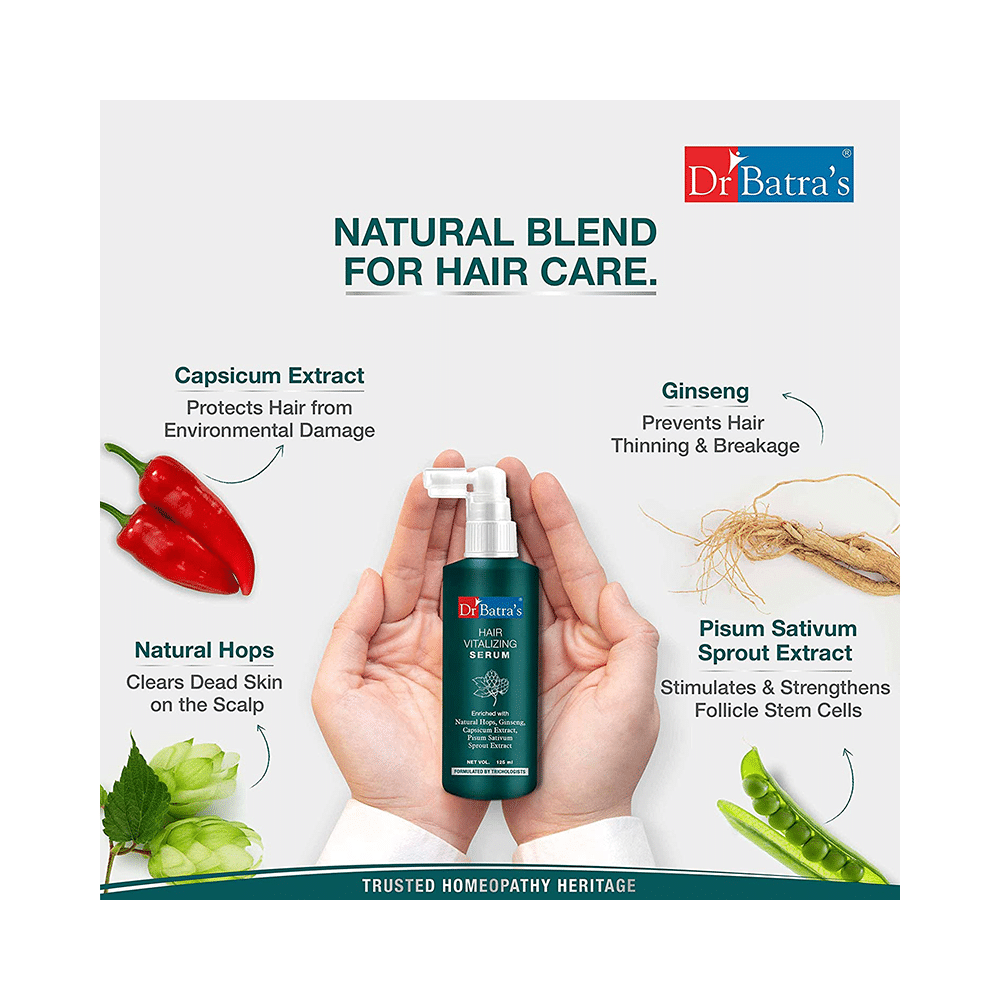 Dr Batra's Combo Pack of Hair Vitalizing Serum 125ml, Pro+ Intense Volume Shampoo 500ml and Hair Fall Control Shampoo 500ml - Image 5